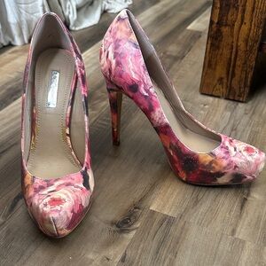 BCBGeneration Pink Floral Stiletto Pumps